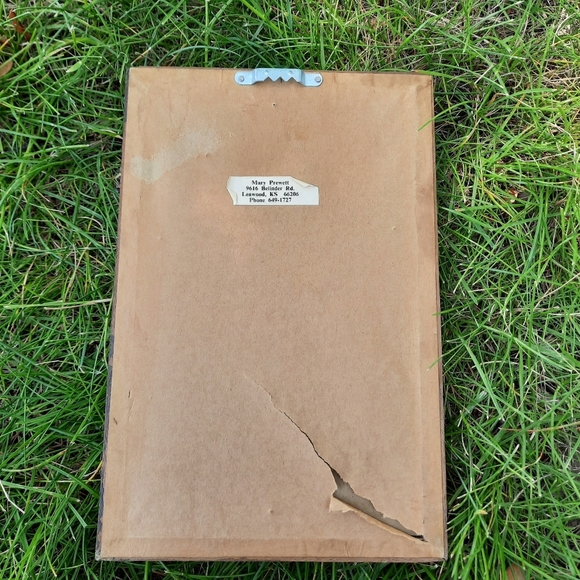 Vintage Handmade Abstract Dried Floral Wood Framed Art - Picture 6 of 9